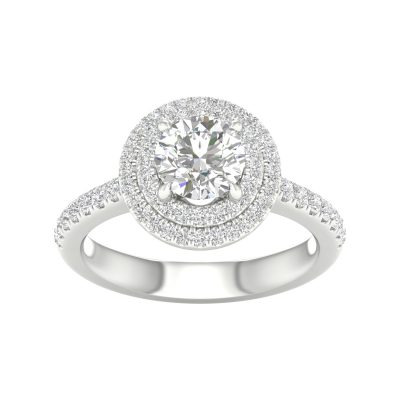 64070 - round double halo engagement ring