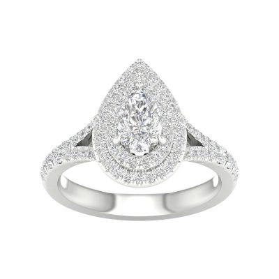 64090 - pear double halo engagement ring