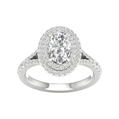 64094 - oval double halo engagement ring