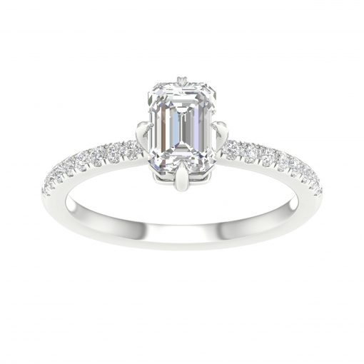 64095 - emerald halo engagement ring