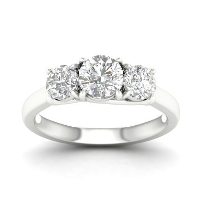 64101 - round 3 stone engagement ring