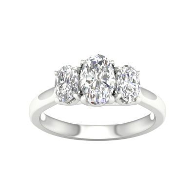64103 - oval 3 stone engagement ring