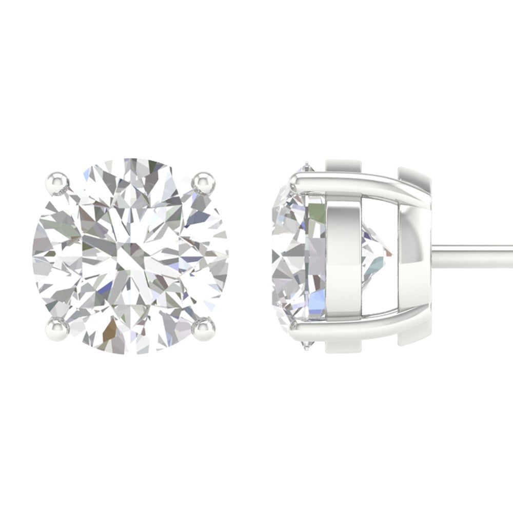 14K 1.00CT Certified Lab Grown Diamond Earrings ( IGI Certified ) - Image 2