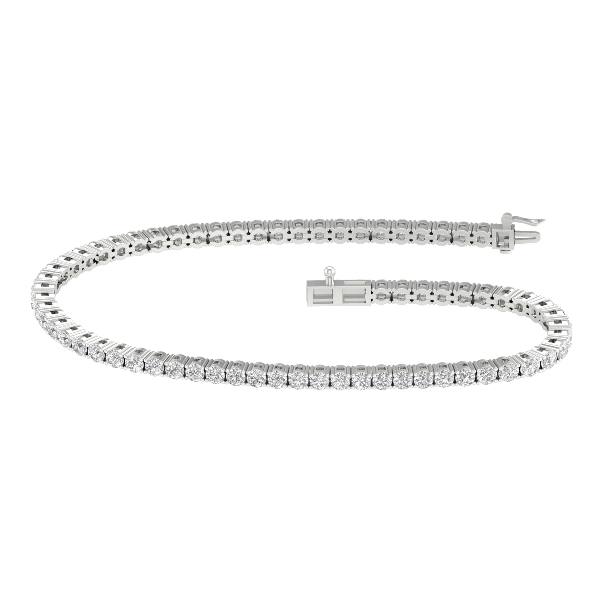 14K 4.00CT Certified Lab Grown Diamond Bracelet ( IGI Certified )