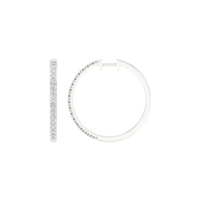 14K 2.00CT Certified Lab Grown Diamond Hoop Earrings