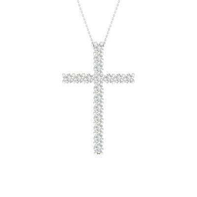 14K 0.50CT Certified Lab Grown Diamond Cross Pendant ( IGI Certified )