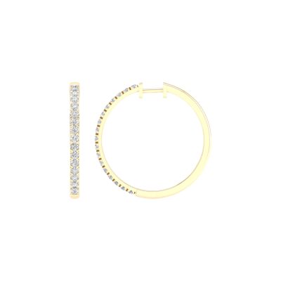14K 2.00CT Certified Lab Grown Diamond Hoop Earrings ( IGI Certified )