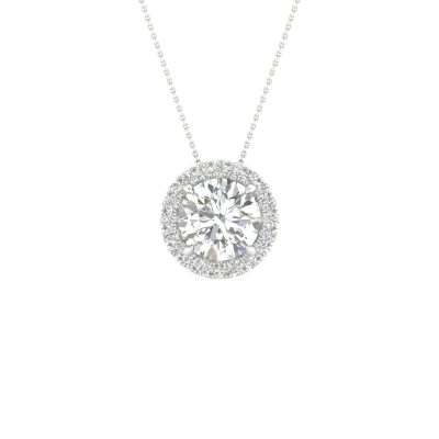 14K 3.25CT Certified Lab Grown Diamond Pendant ( IGI Certified )