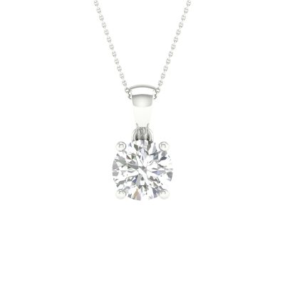 14K 0.50CT Certified Lab-Grown Diamond Pendant (IGI Certified)