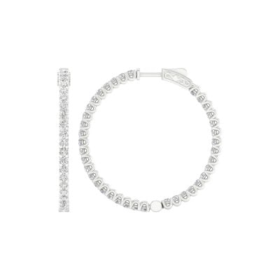 14K 4.00CT Certified Lab Grown Diamond Hoops
