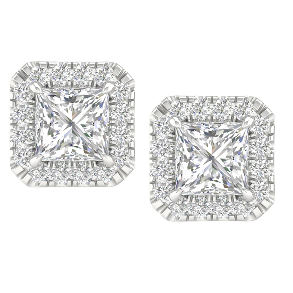14K 1.15CT Certified Lab Grown Diamond Earrings - Image 2