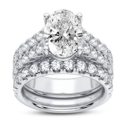 14K 5.00CT Certified Lab Grown Diamond Bridal Set