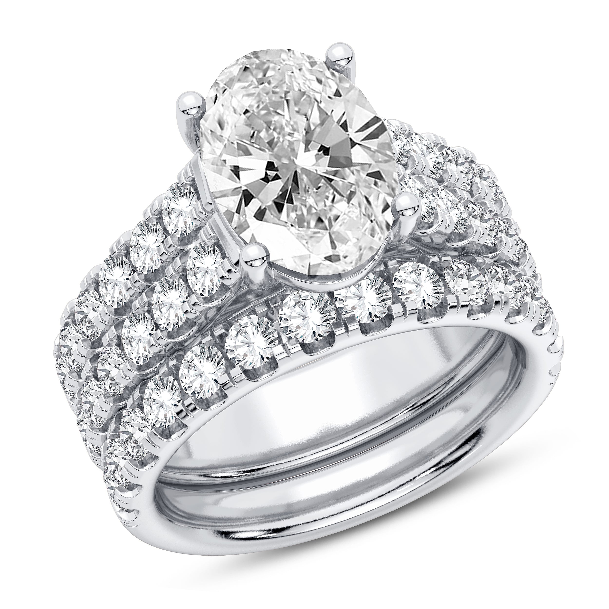 14K 5.00CT Certified Lab Grown Diamond Bridal Set - Image 5