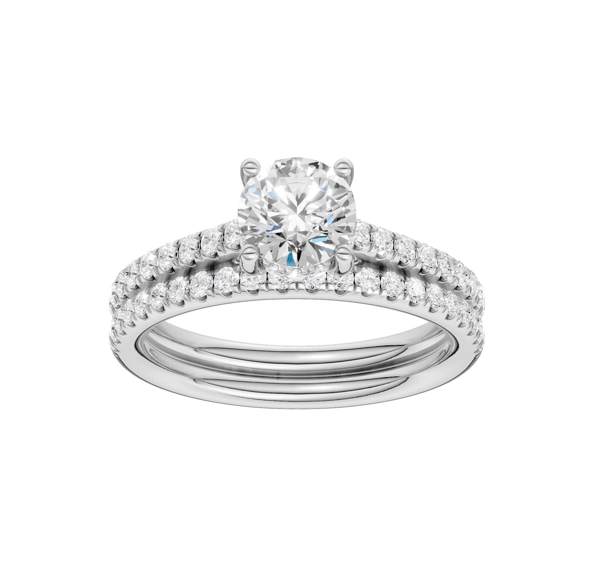 Platinum 1.50CT Lab Diamond Bridal Ring
