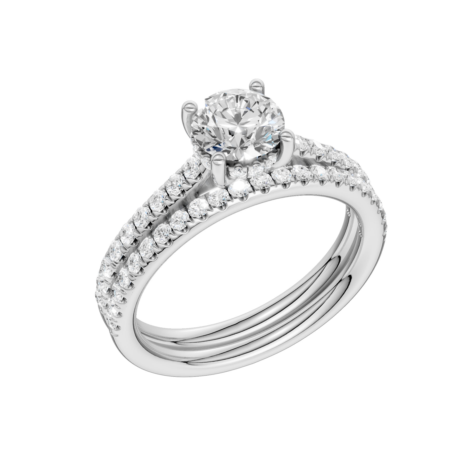 Platinum 1.50CT Lab Diamond Bridal Ring - Image 4