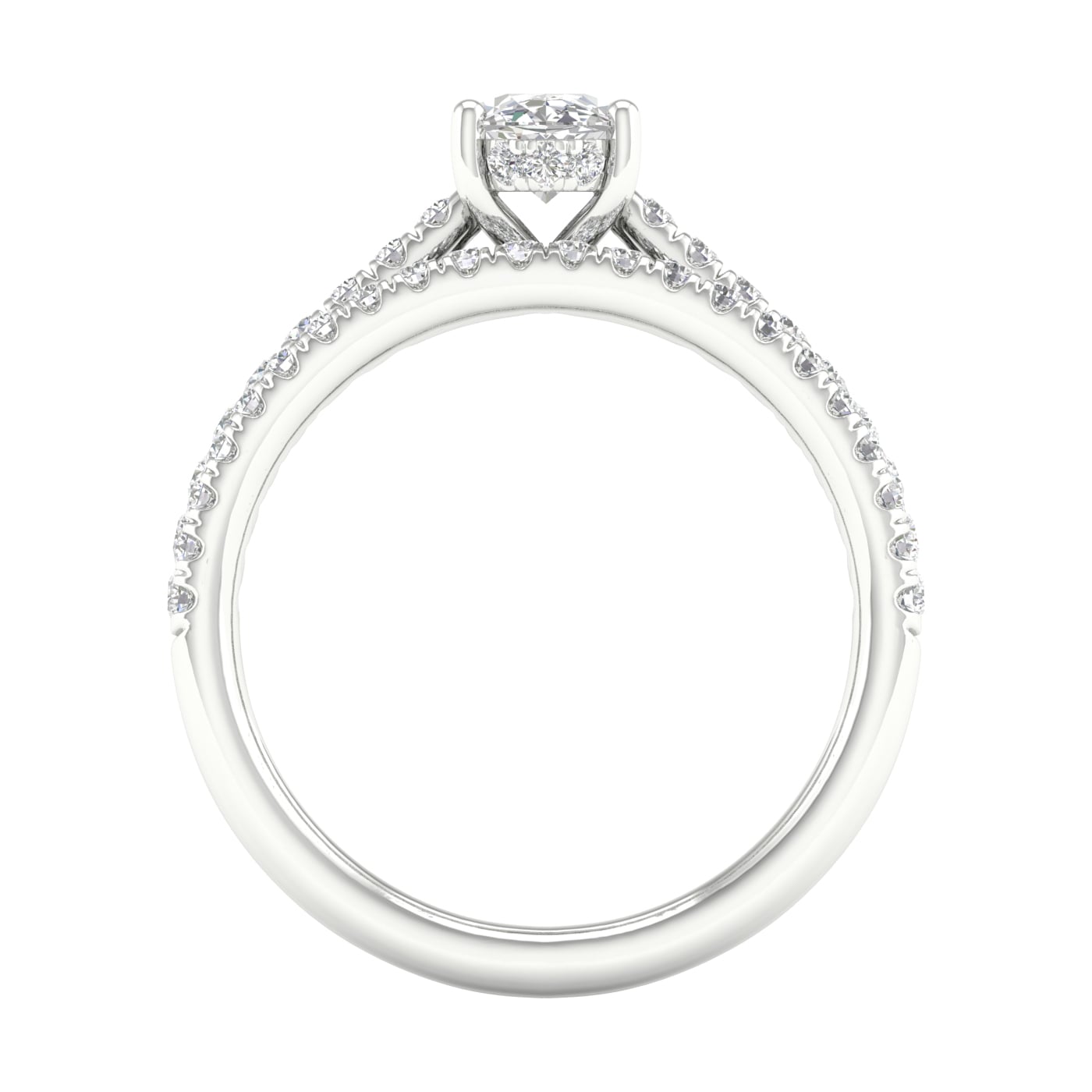 Platinum 1.50CT Lab Diamond Bridal Ring - Image 3