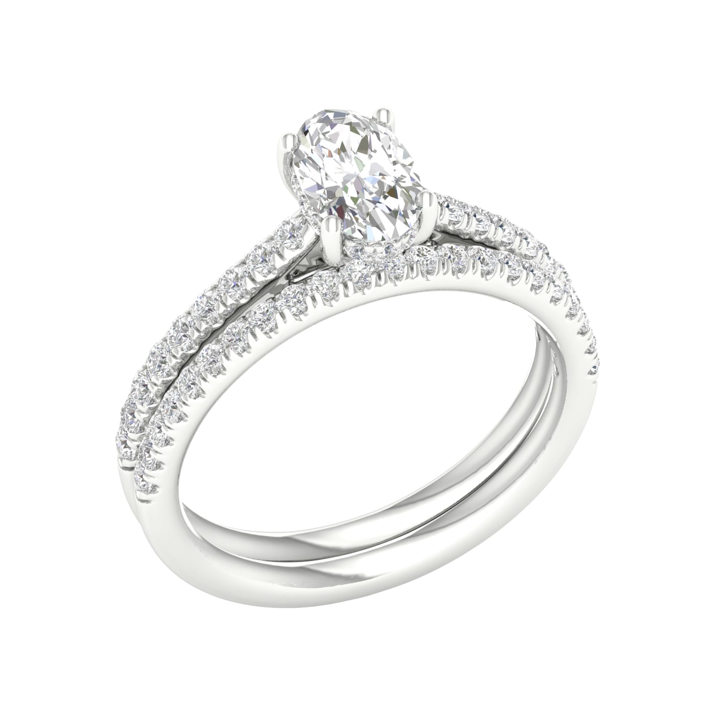 Platinum 1.50CT Lab Diamond Bridal Ring - Image 4