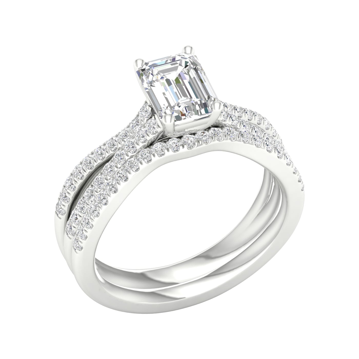 14K 1.40ct Lab Grown Diamond Bridal Set - Image 4