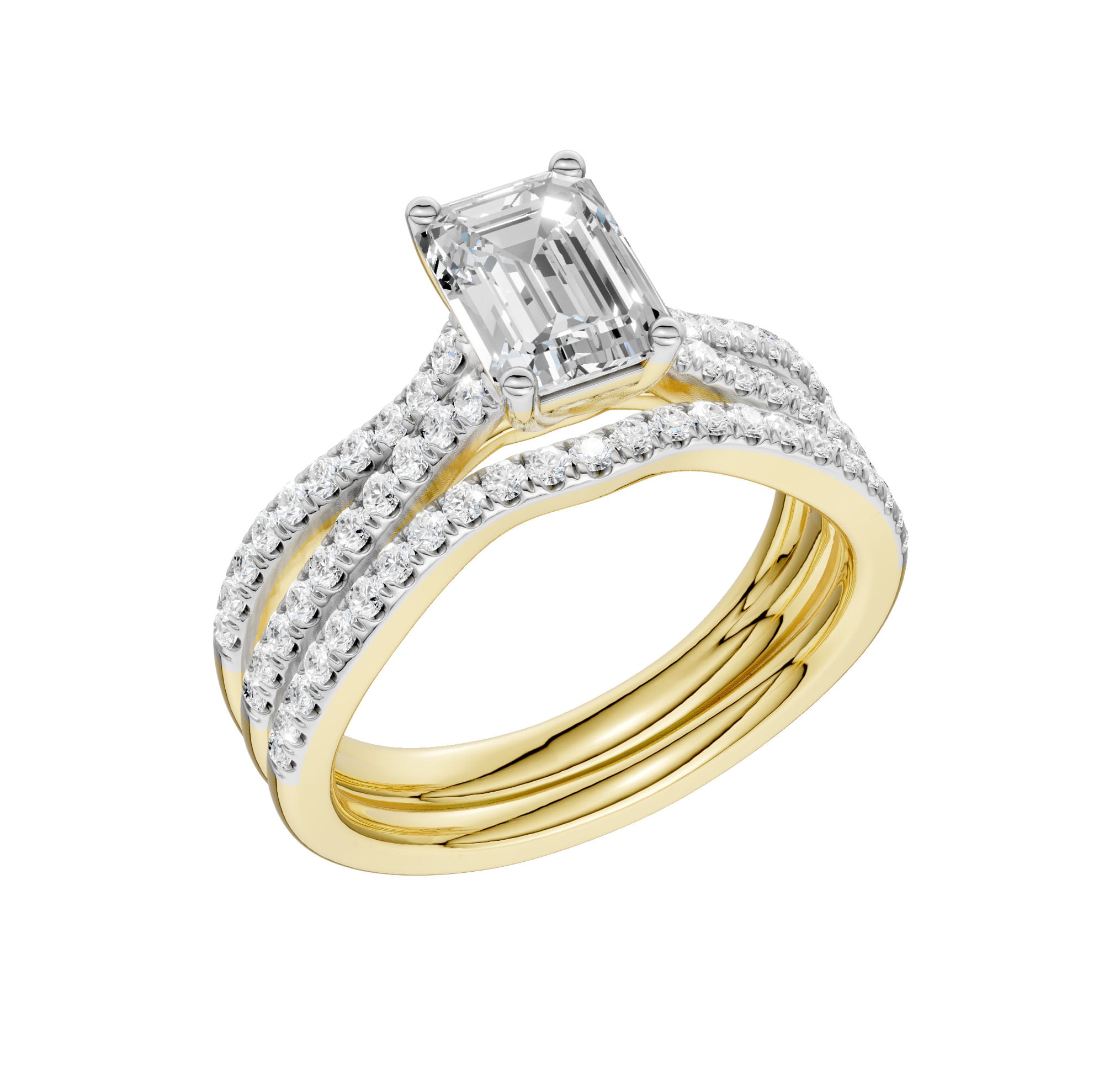 14K 1.40ct Lab Grown Diamond Bridal Set - Image 4