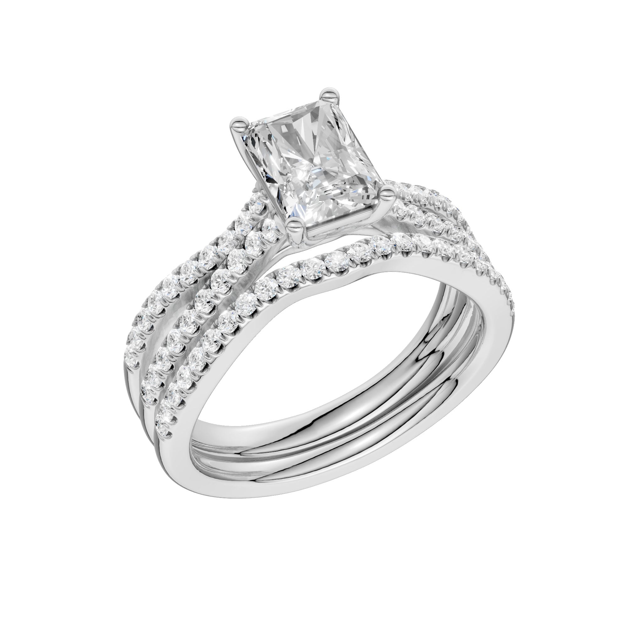 14K 1.40ct Lab Grown Diamond Bridal Set - Image 4
