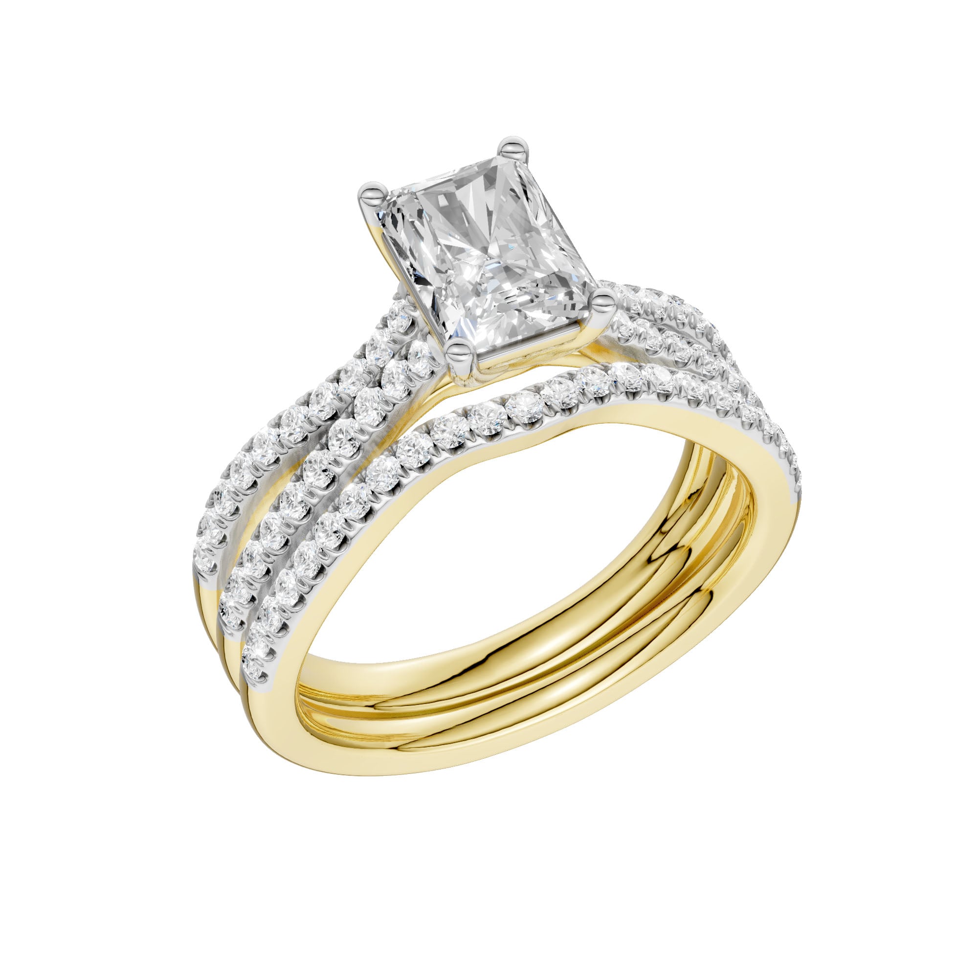 14K 1.40ct Lab Grown Diamond Bridal Set - Image 4
