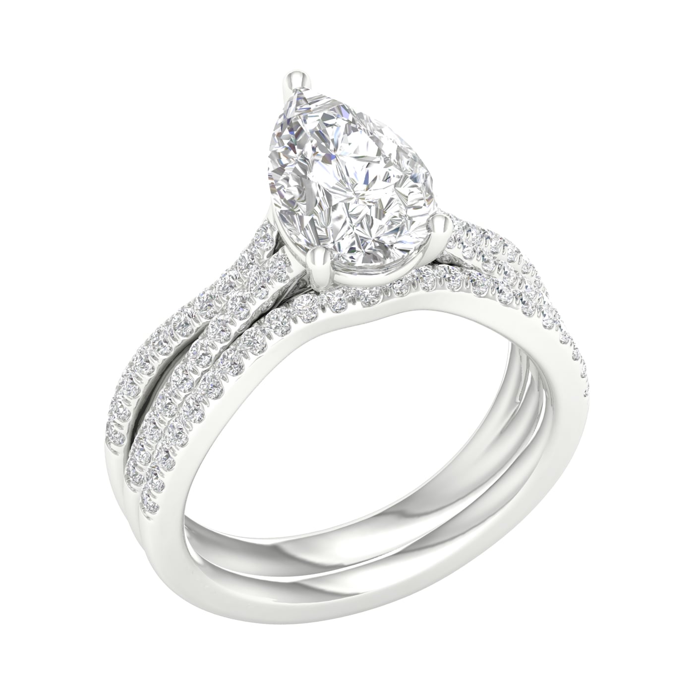14K 2.40CT Lab Grown Diamond Bridal Set - Image 2