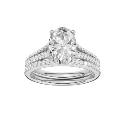 14K 2.40CT Lab Diamond Bridal Set