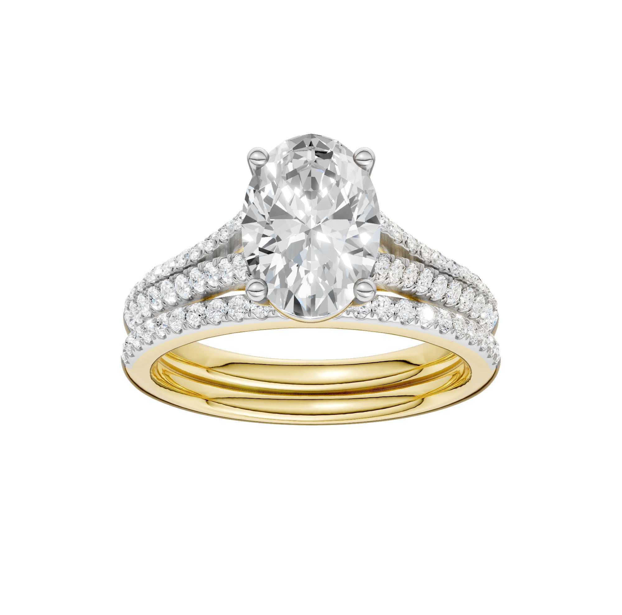 14K 2.40CT Lab Diamond Bridal Set - Image 2