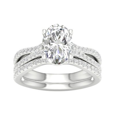 14K 1.40CT Lab Diamond Bridal Set