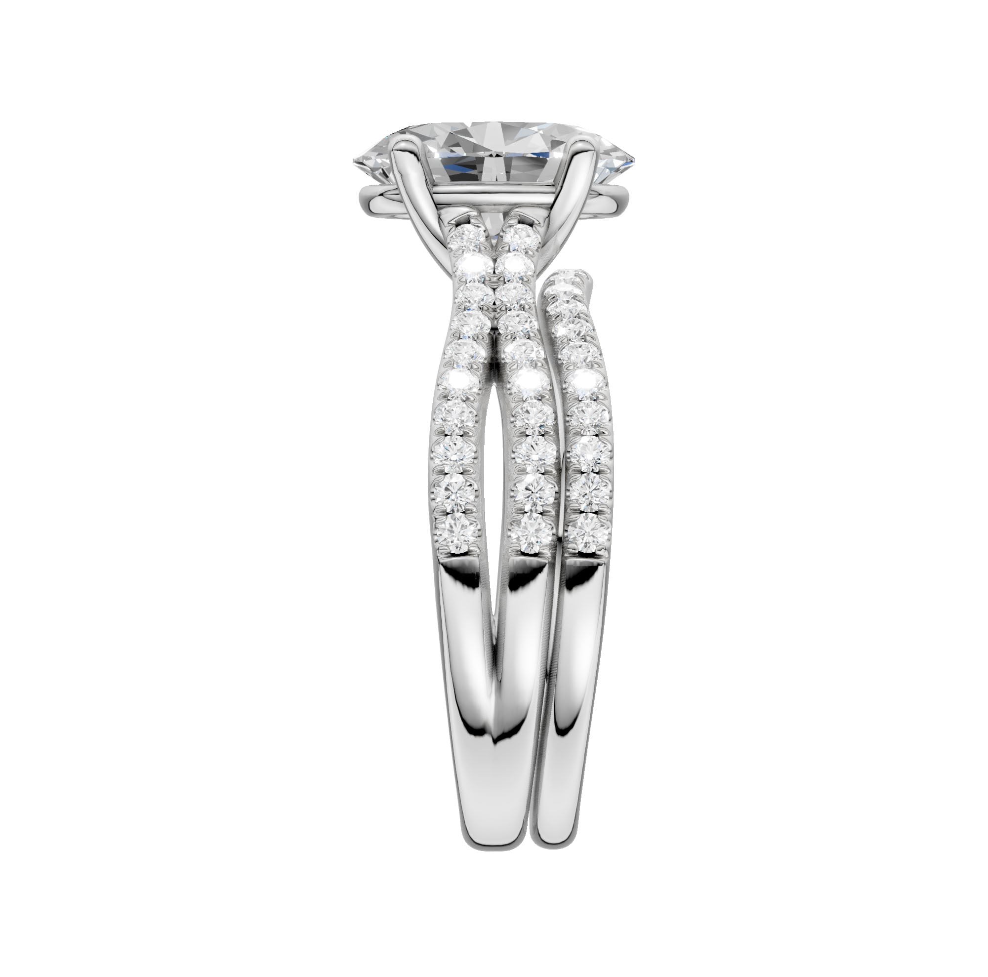 14K 1.40CT Lab Diamond Bridal Set - Image 4