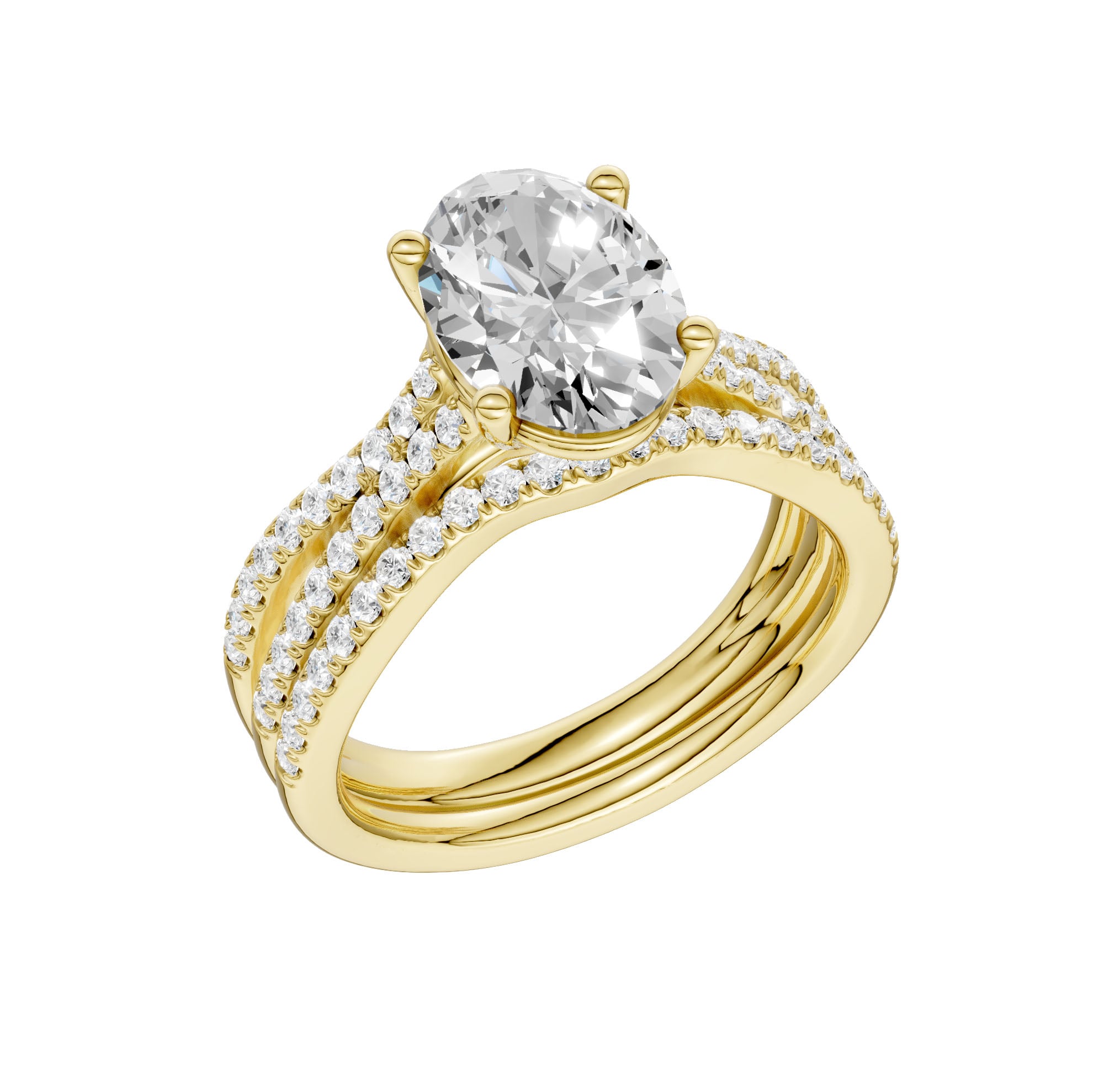 14K 1.40CT Lab Diamond Bridal Set - Image 4