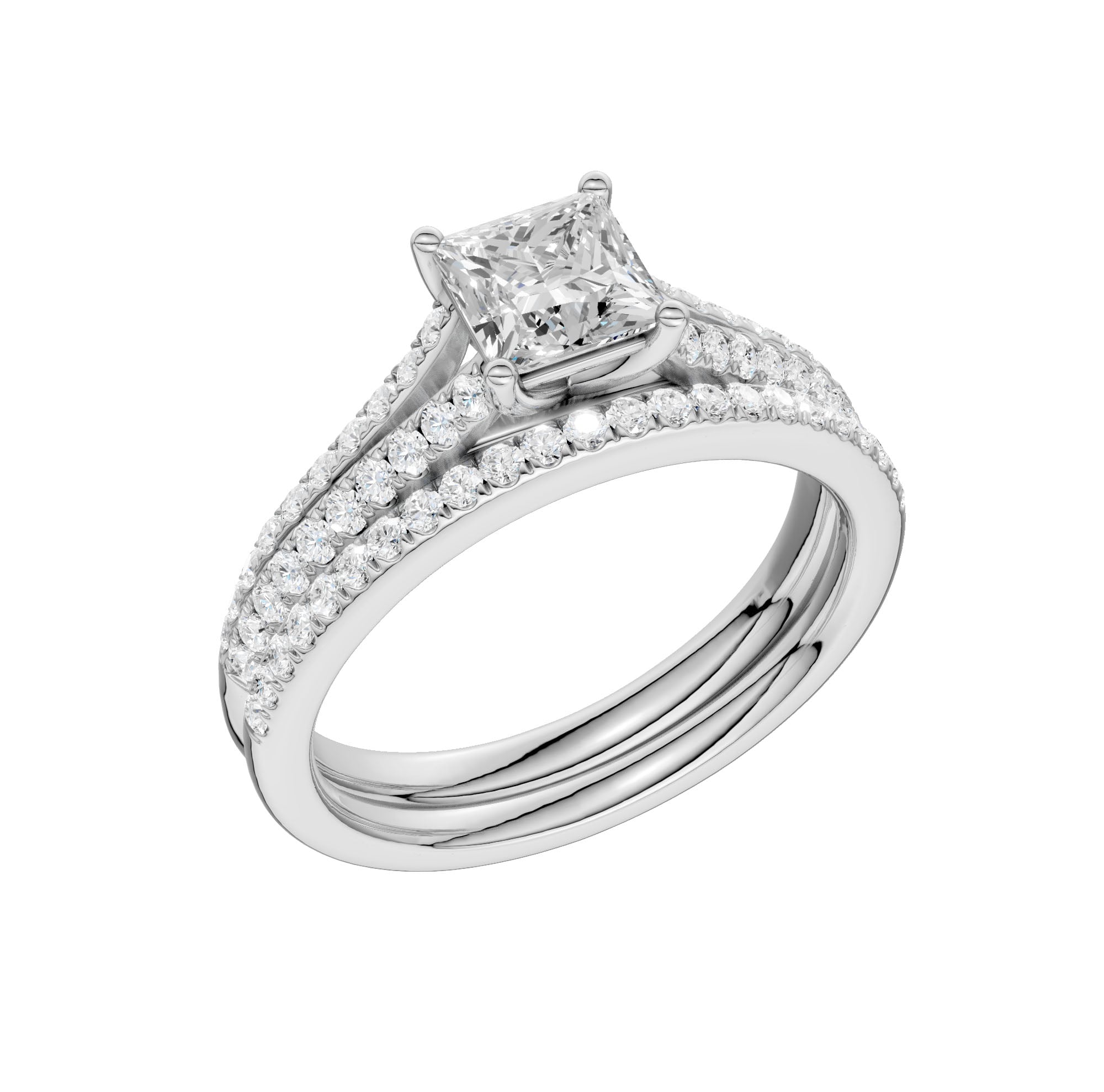 Certified Lab Grown 14K 1.40CT Diamond Bridal Set - Image 3