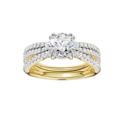 Certified Lab Grown 14K 1.50CT Diamond Bridal Set