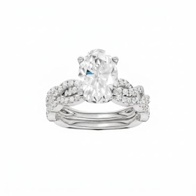 14K 2.40 CT Lab Grown Diamond Bridal Set