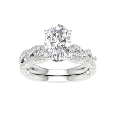 14K 2.40CT Lab Diamond Bridal Set