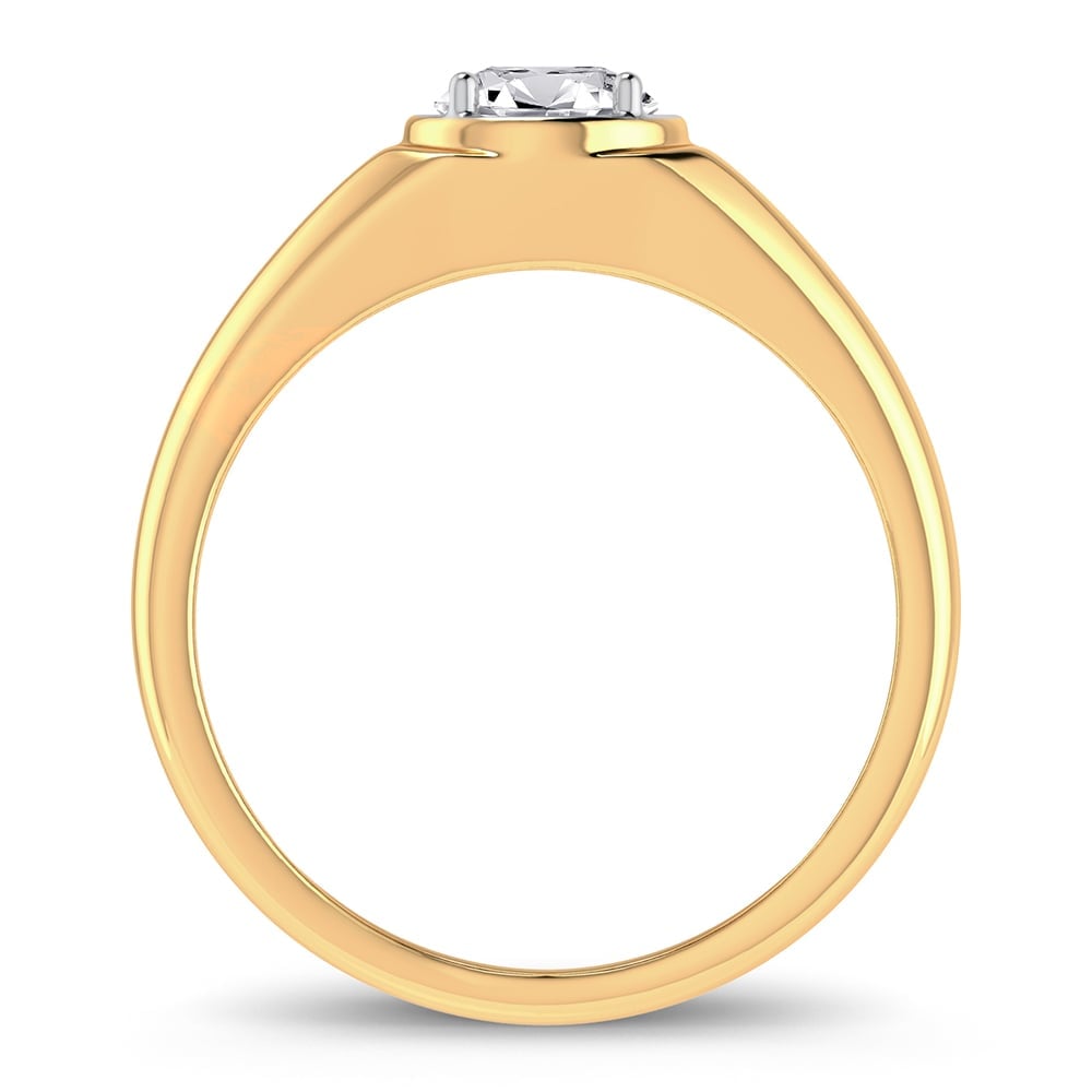 14K 1.00CT Lab Grown Diamond Mens Ring - Image 3