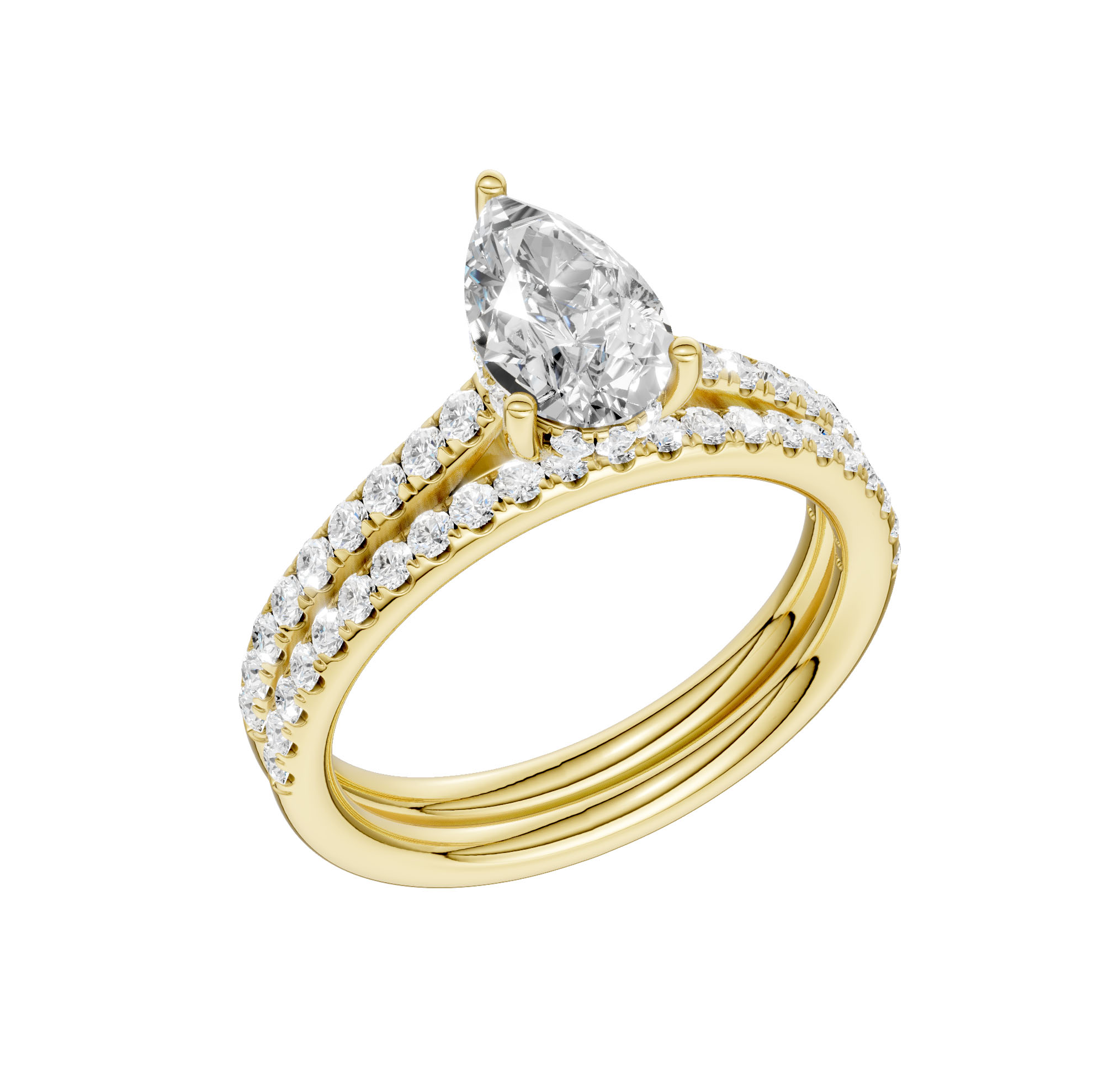 Platinum 1.50CT Lab Diamond Bridal Ring - Image 2