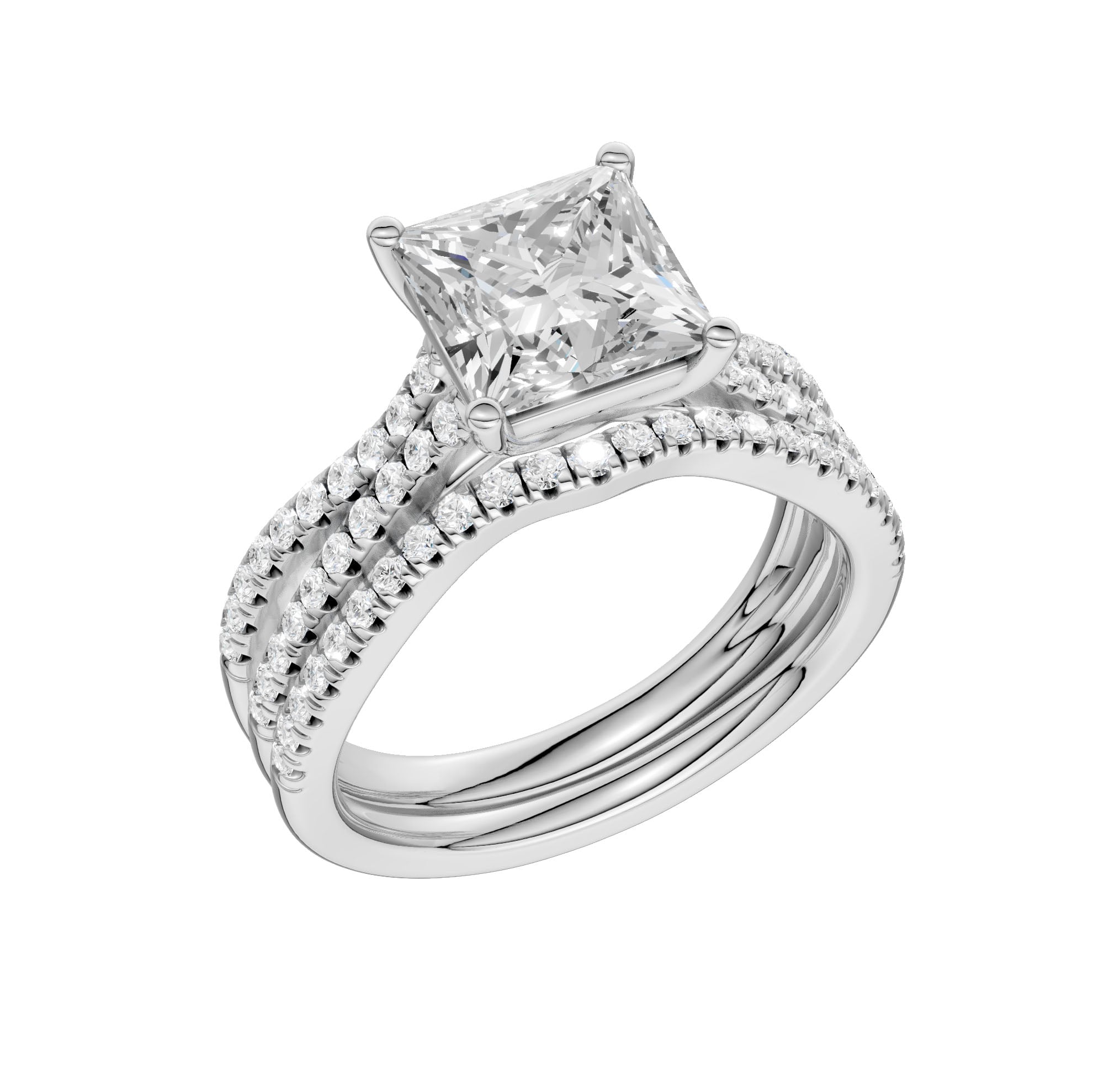 14K 2.40ct Lab Grown Diamond Bridal Set - Image 4