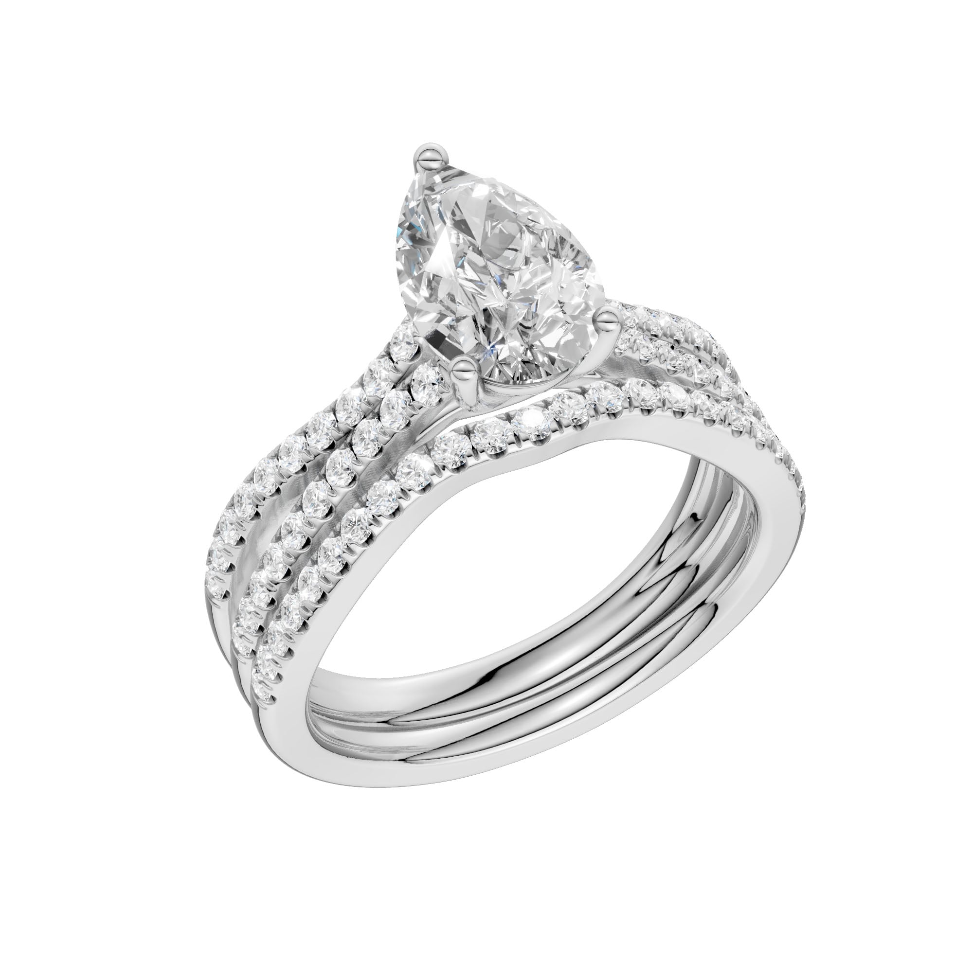 14K 1.40ct Lab Grown Diamond Bridal Set - Image 4