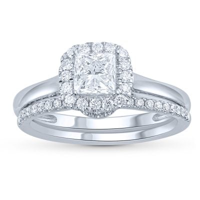 14K 1.16CT Lab Grown Bridal Set