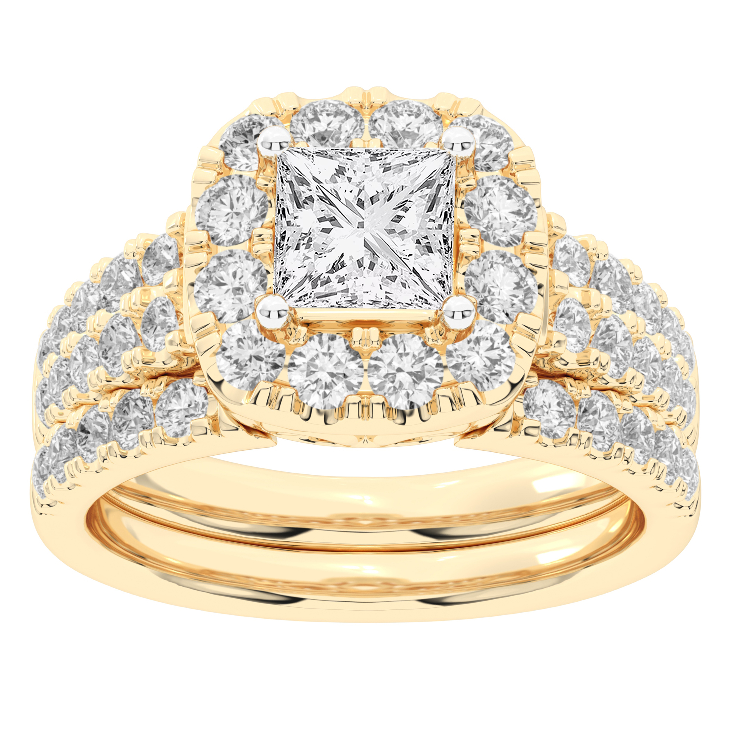 14K 2.00CT Lab Grown Diamond Bridal Set
