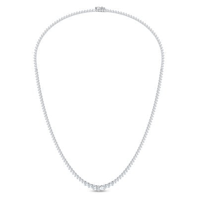 14K 7.00CT GRADUATED LAB DIAMOND NECKLACE 17 INCH