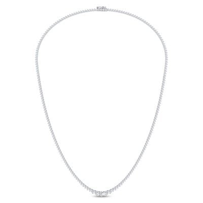 14K 5.20CT LAB DIAMOND NECKLACE GRADUATED 17INCH