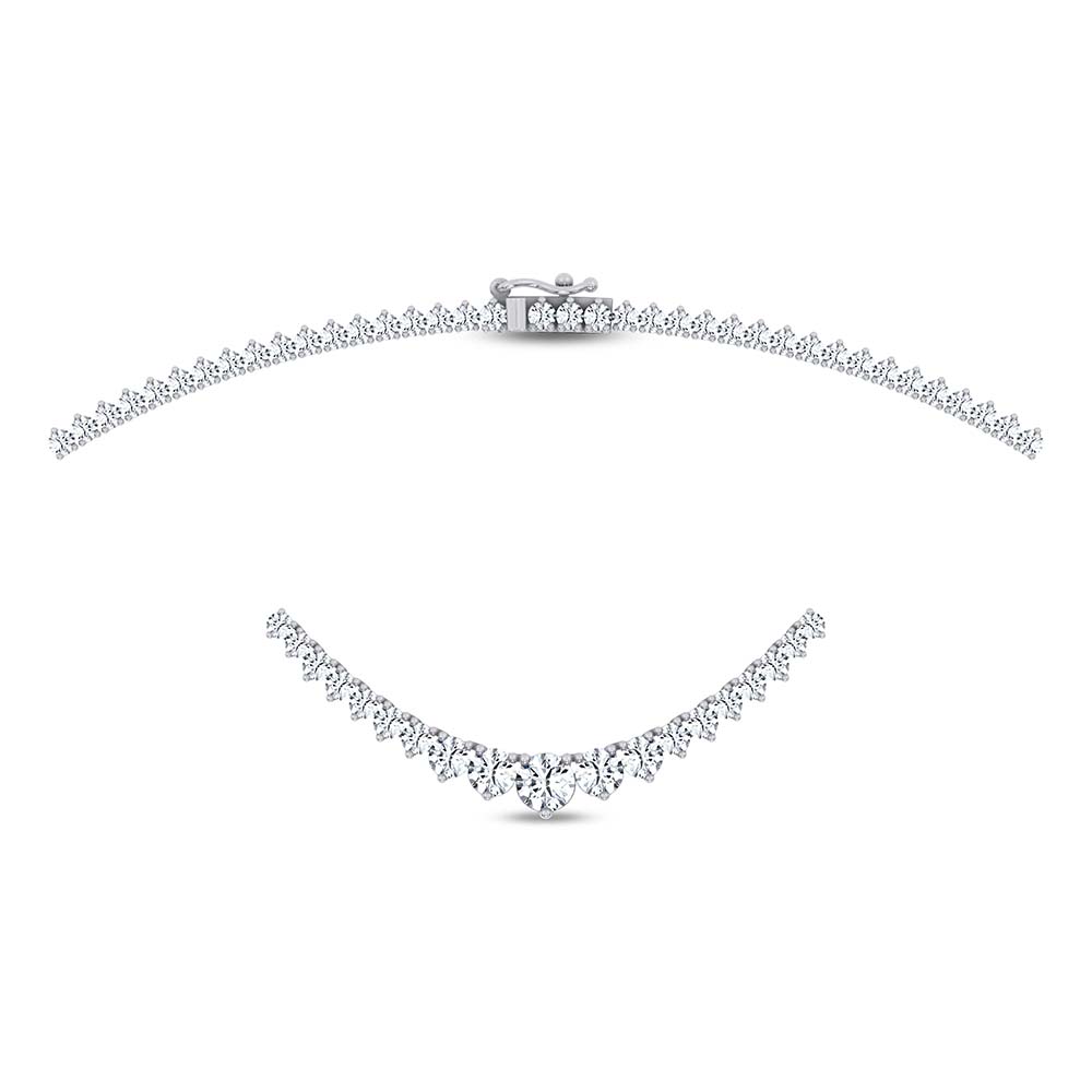 14K 5.20CT LAB DIAMOND NECKLACE GRADUATED 17INCH - Image 2