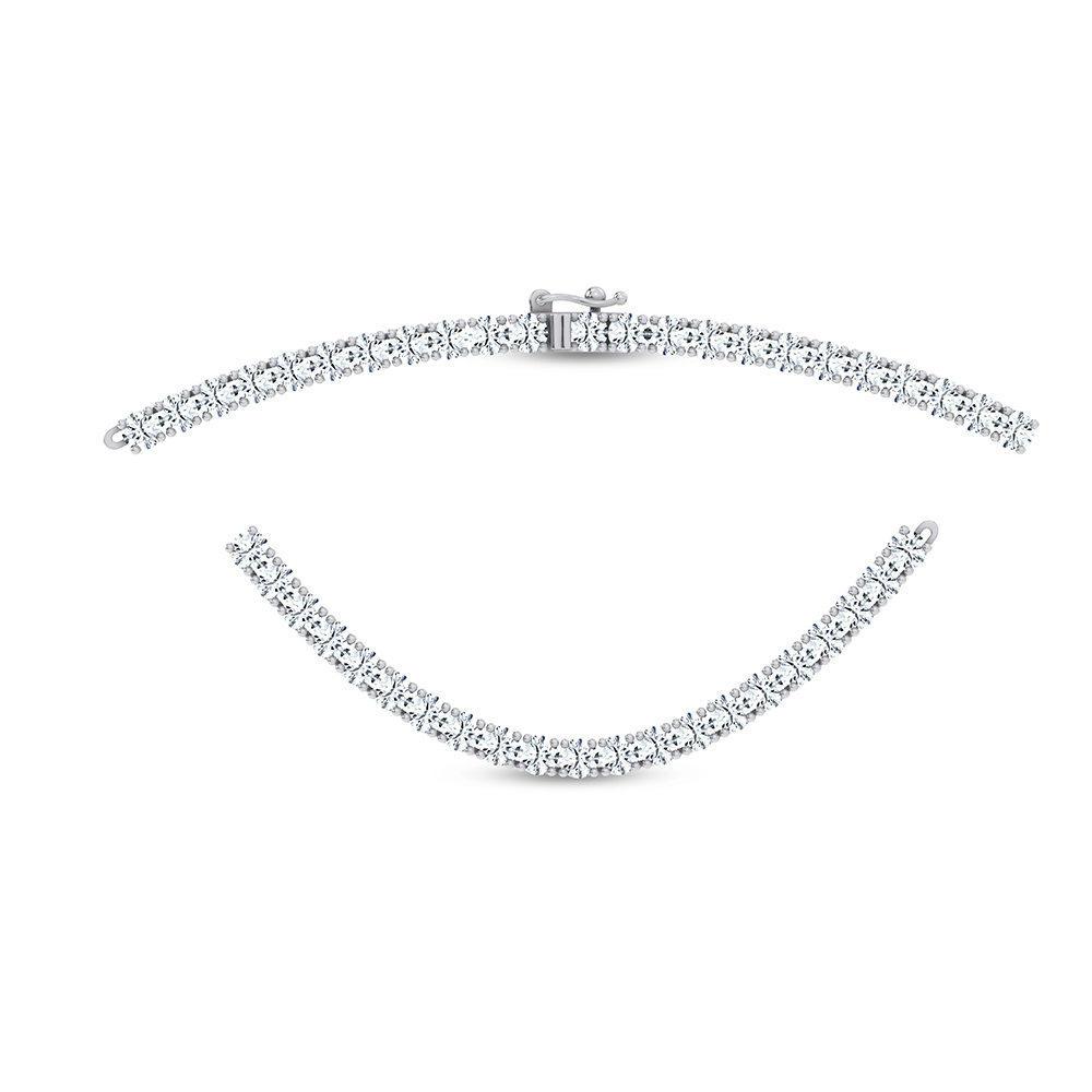 14K 10.00CT DIAMOND NECKLACE TENNIS 17 INCH - Image 2