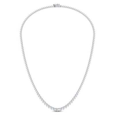 14K 10.00CT DIAMOND NECKLACE TENNIS 17 INCH