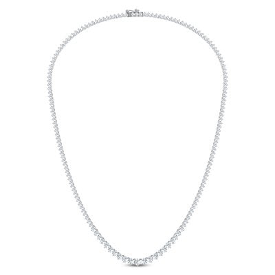 14K 10.00CT Certified Lab Grown GRADUATED DIAMOND NECKLACE 18 Inch