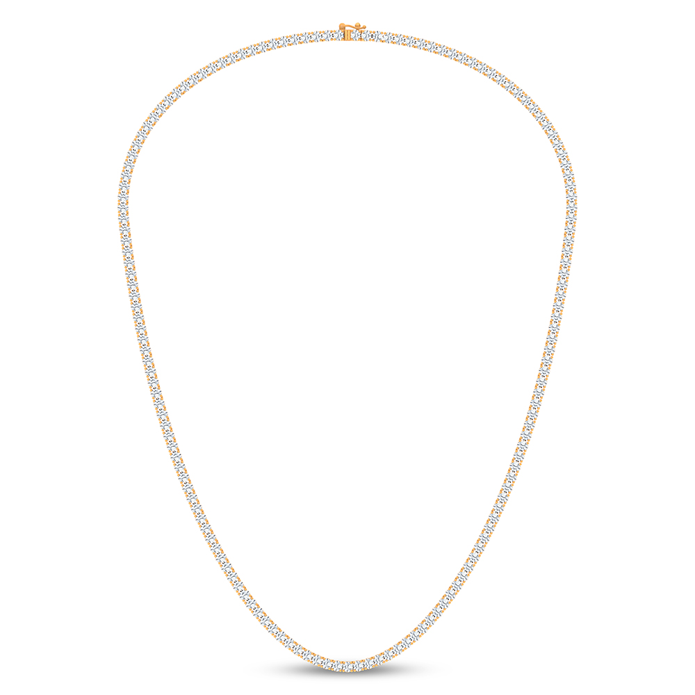 14K 10.00CT DIAMOND NECKLACE 18INCH TENNIS