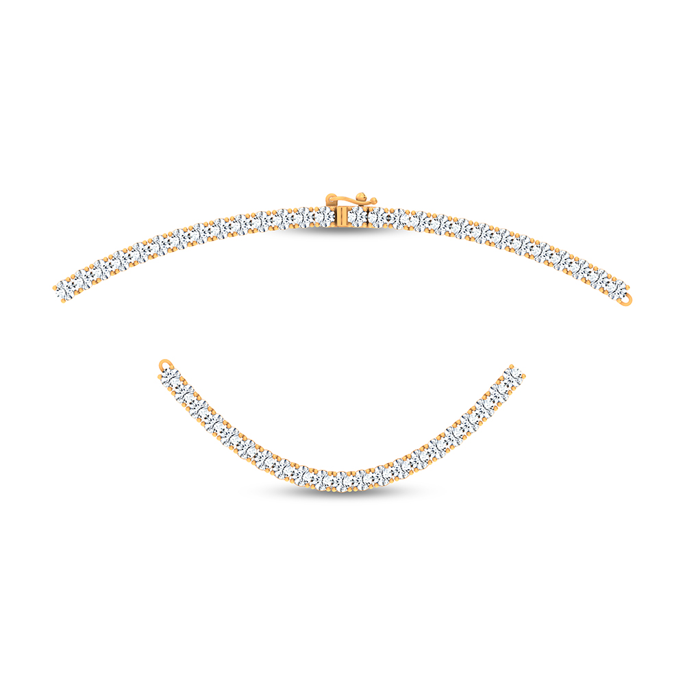 14K 10.00CT DIAMOND NECKLACE 18INCH TENNIS - Image 2