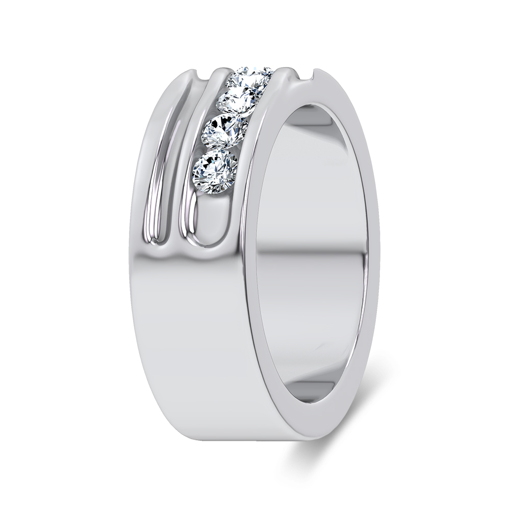 14K 1.00CT LAB DIAMOND MEN'S BAND - Image 2